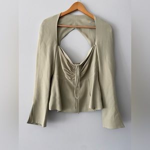 Jonathan Simkhai cut out long sleeve blouse